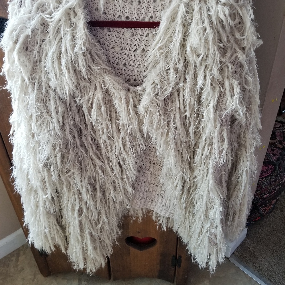 Free people shaggy knit sweater